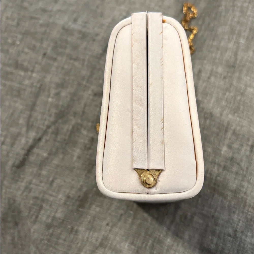 Vintage Saks Fifth Avenue Quilted Box Clutch Crystal Clasp Evening Bag